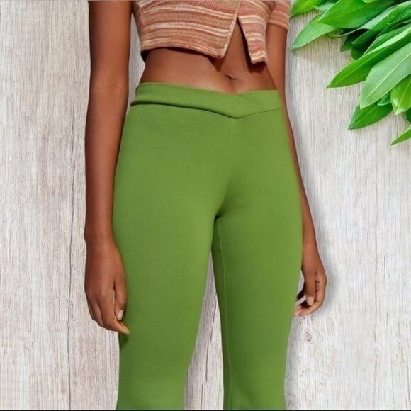 Urban Outfitters Aliya Low Rise Ponte Pant in Green 8 - Picture 2 of 6